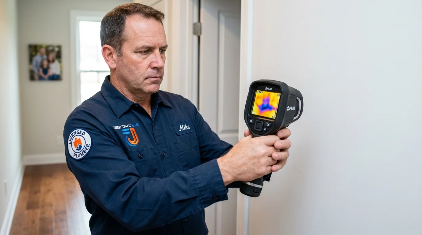 Thermal imaging leak detection by Johns Plumbing LLC in Hilbert