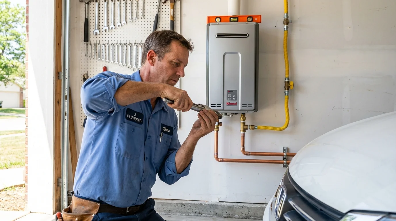 Tankless water heater installation by a Johns Plumbing LLC plumber in Hilbert
